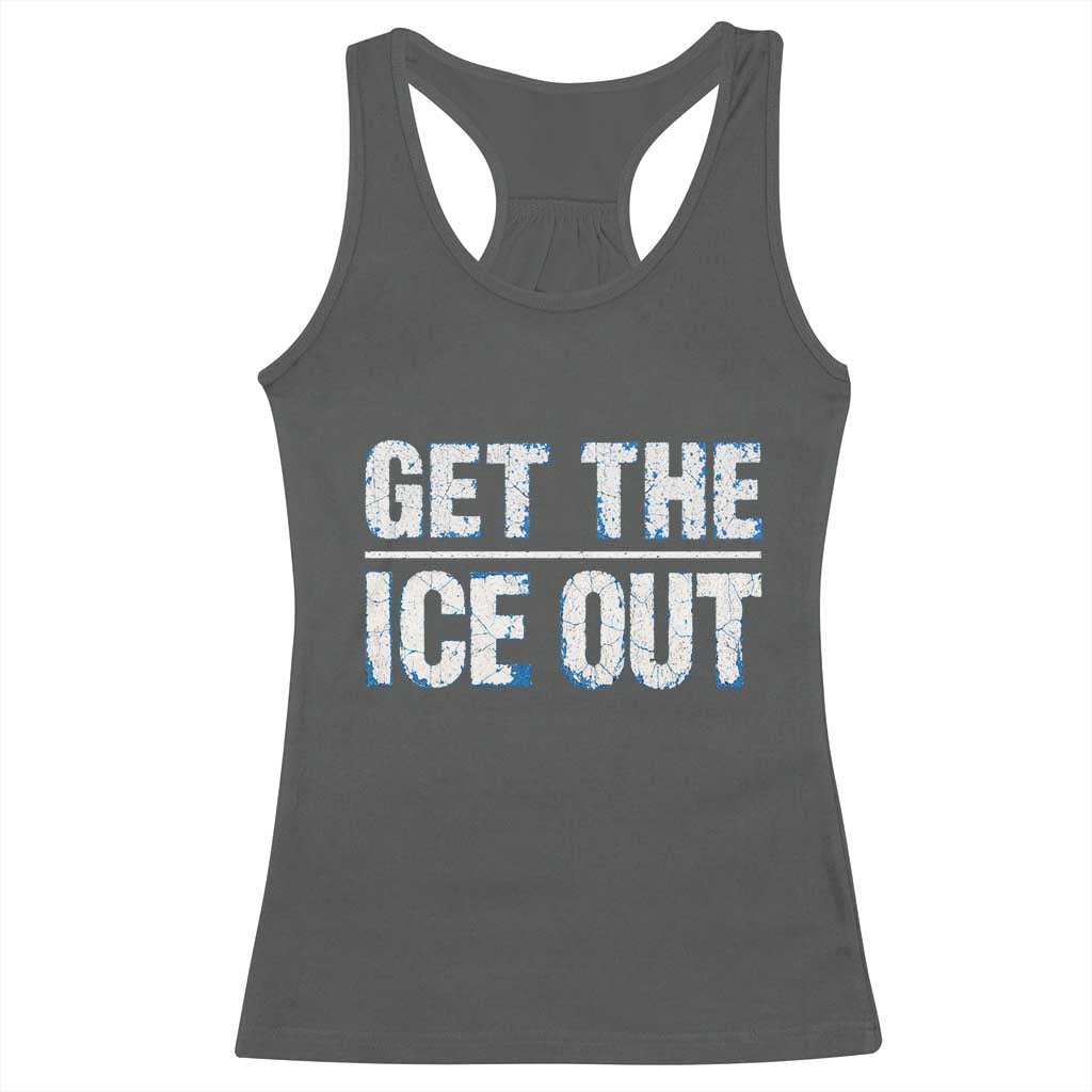 Minnesota Resist Anti ICE Immigration Protest Ladies Racerback Tank Top TS14 Dark Heather Print Your Wear