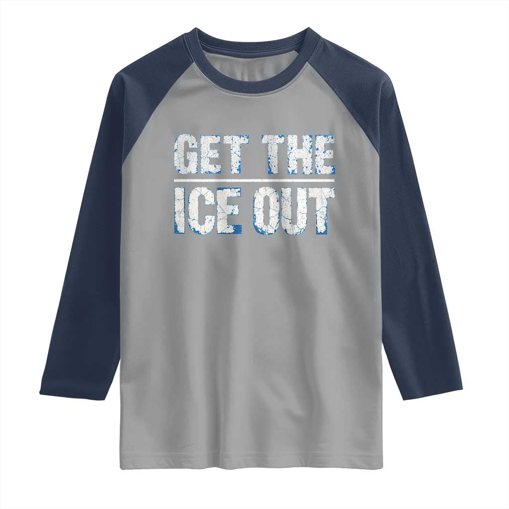 Minnesota Resist Anti ICE Immigration Protest Ladies Raglan Shirt TS14 Sport Gray Navy Print Your Wear