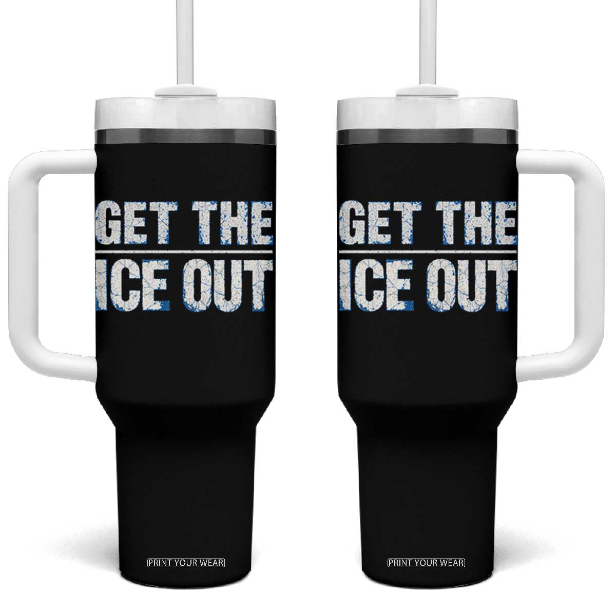 Minnesota Resist Anti ICE Immigration Protest Ladies Tumbler With Handle TS14 One Size: 40 oz Black Print Your Wear