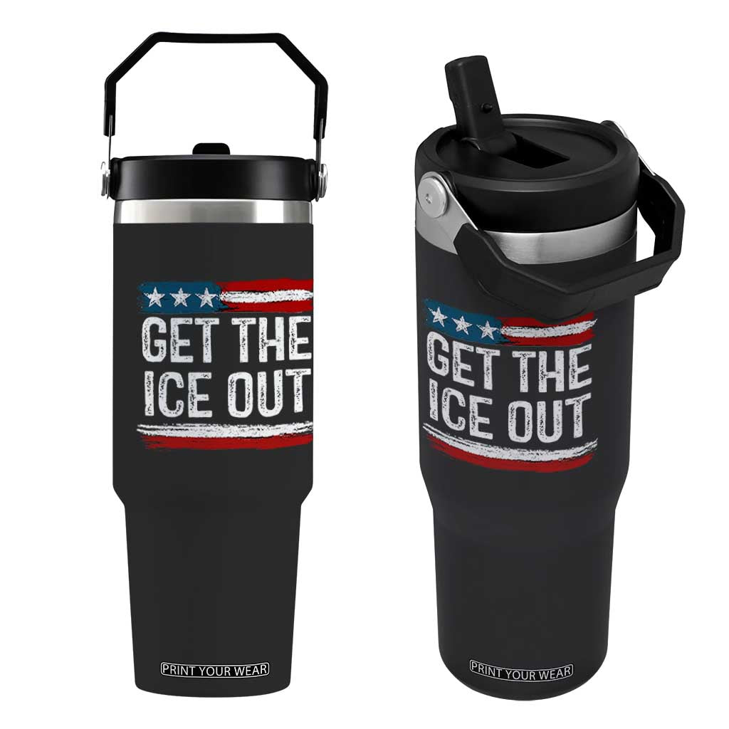 Anti ICE Immigration Protest Human Rights Flip Straw Tumbler TS14 One Size: 30 oz Black Print Your Wear