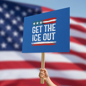 Anti ICE Immigration Protest Human Rights Protest Sign TS14 Horizontal 18" × 24" Blue Print Your Wear