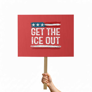Anti ICE Immigration Protest Human Rights Protest Sign TS14 Horizontal 18" × 24" Red Print Your Wear