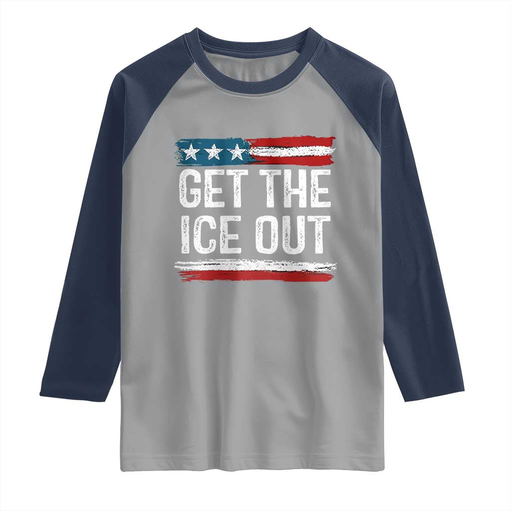 Anti ICE Immigration Protest Human Rights Raglan Shirt TS14 Sport Gray Navy Print Your Wear