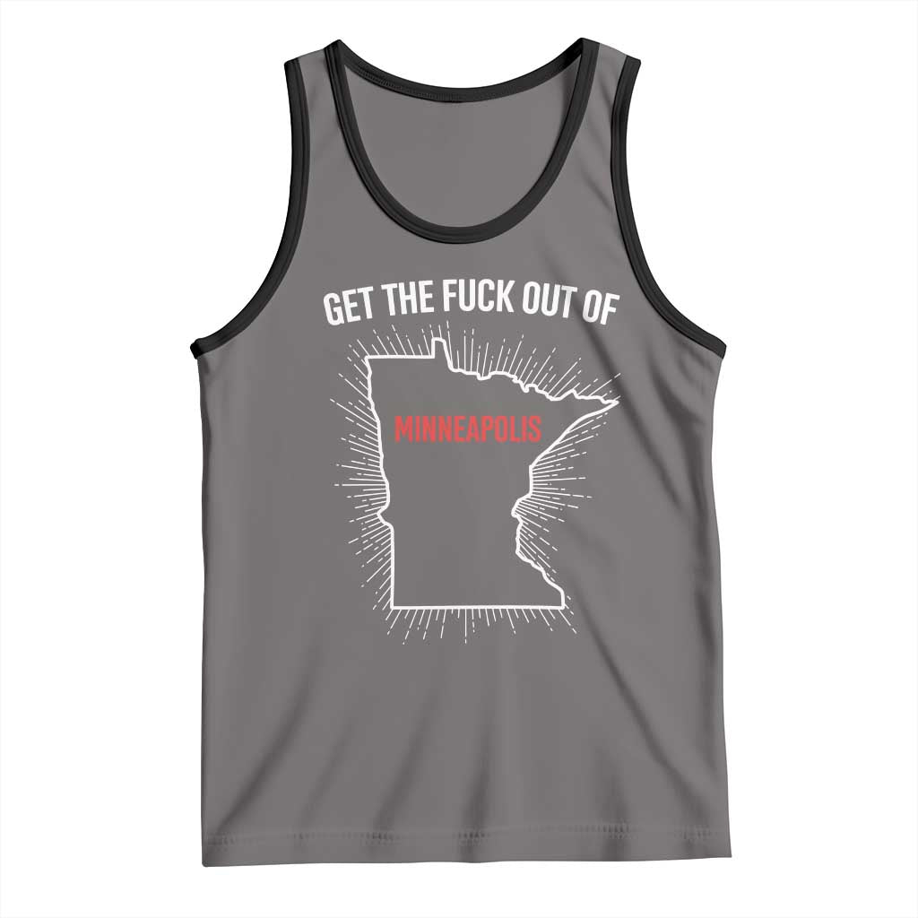 Get The Fck Out Of Minneapolis Tank Top Minnesota Resist Anti ICE Immigration Protest Ladies TS14 Deep Heather Black Print Your Wear