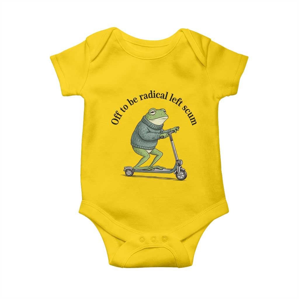 Funny Frog Anti ICE Political Protest Baby Onesie Off To Be Radical Left Scum TS14 Daisy Print Your Wear