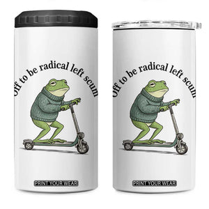 Funny Frog Anti ICE Political Protest 4 in 1 Can Cooler Tumbler Off To Be Radical Left Scum TS14 One Size: 16 oz White Print Your Wear