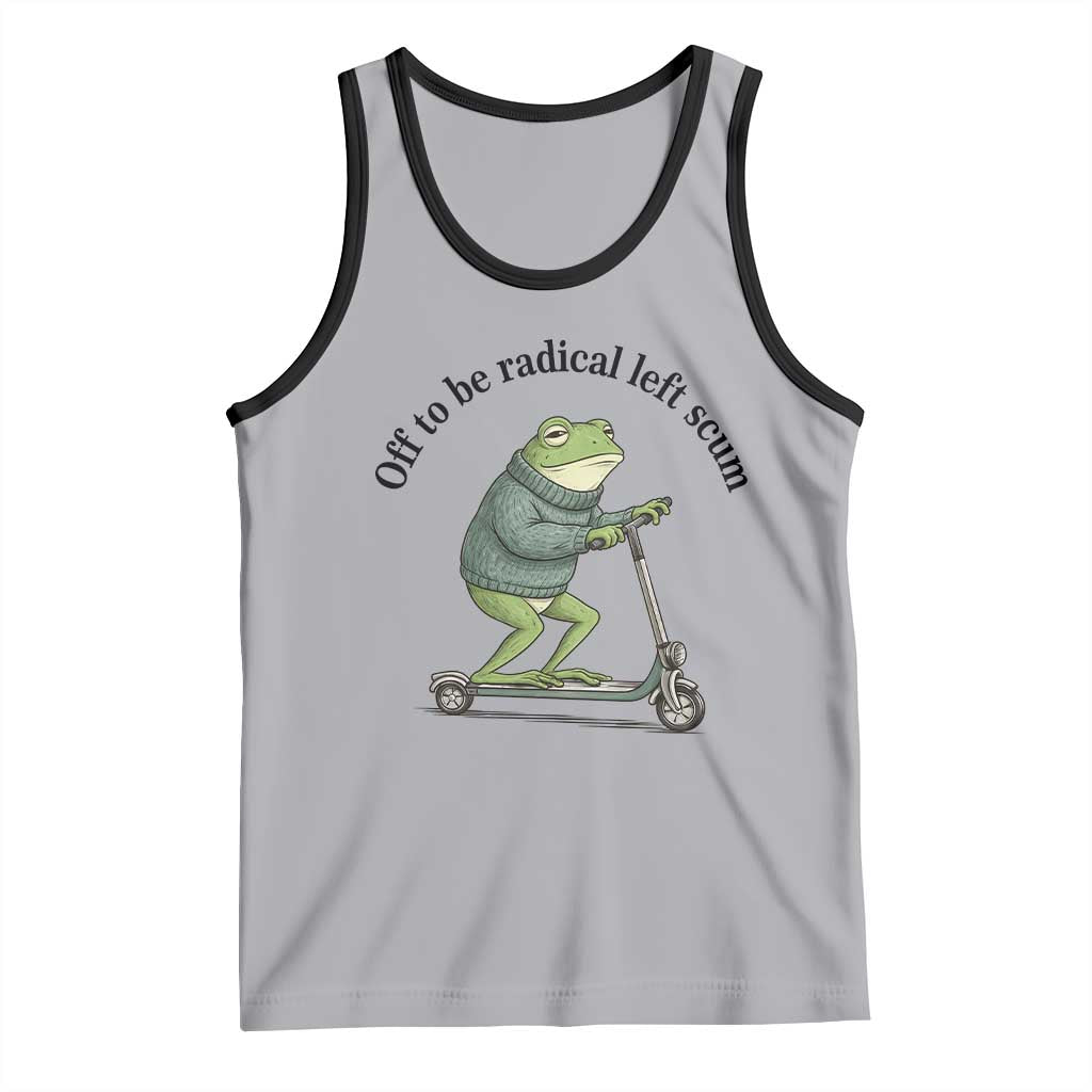 Funny Frog Anti ICE Political Protest Tank Top Off To Be Radical Left Scum TS14 Athletic Heather Black Print Your Wear
