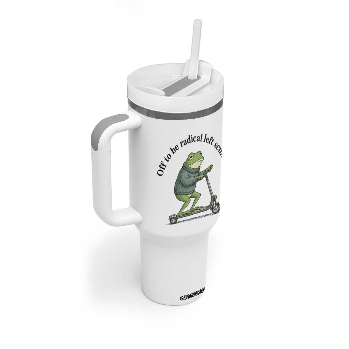 Funny Frog Anti ICE Political Protest Tumbler With Handle Off To Be Radical Left Scum TS14 Print Your Wear