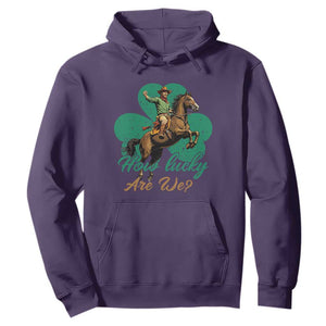 How Lucky Are We Hoodie Cowboy Western Irish St Patrick's Day TS14 Purple Print Your Wear