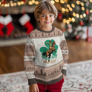 How Lucky Are We Ugly Christmas Sweater Cowboy Western Irish St Patrick's Day TS14 Mocha Mousse Print Your Wear