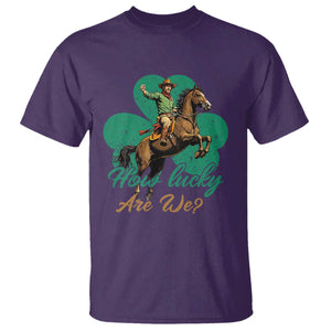 How Lucky Are We T Shirt Cowboy Western Irish St Patrick's Day TS14 Purple Print Your Wear