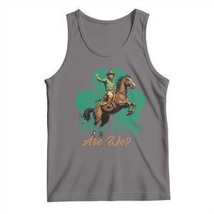 How Lucky Are We Tank Top Cowboy Western Irish St Patrick's Day TS14 Deep Heather Print Your Wear