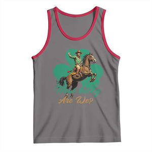 How Lucky Are We Tank Top Cowboy Western Irish St Patrick's Day TS14 Deep Heather Red Print Your Wear
