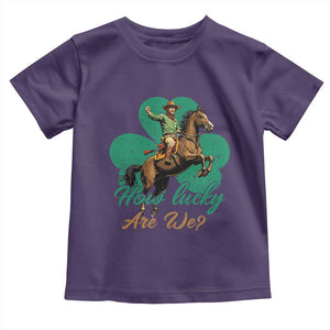 How Lucky Are We Toddler T Shirt Cowboy Western Irish St Patrick's Day TS14 Purple Print Your Wear