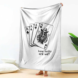 How Lucky Are We Throw Blanket Funny Western Cowgirl Rodeo Playing Card TS14 Print Your Wear