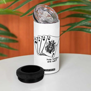 How Lucky Are We 4 in 1 Can Cooler Tumbler Funny Western Cowgirl Rodeo Playing Card TS14 Print Your Wear