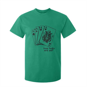 How Lucky Are We T Shirt For Kid Funny Western Cowgirl Rodeo Playing Card TS14 Irish Green Print Your Wear