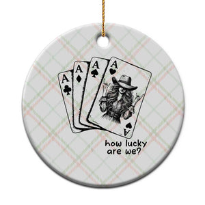 How Lucky Are We Ceramic Ornament Funny Western Cowgirl Rodeo Playing Card TS14 1pc Christmas Plaid Print Your Wear