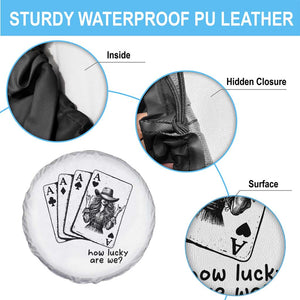 How Lucky Are We Spare Tire Cover Funny Western Cowgirl Rodeo Playing Card TS14 Print Your Wear