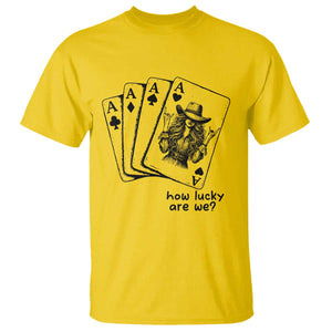 How Lucky Are We T Shirt Funny Western Cowgirl Rodeo Playing Card TS14 Daisy Print Your Wear
