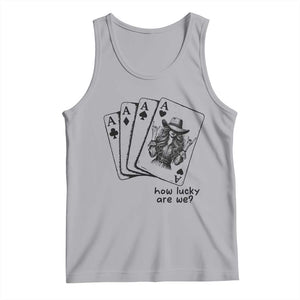 How Lucky Are We Tank Top Funny Western Cowgirl Rodeo Playing Card TS14 Athletic Heather Print Your Wear