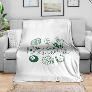 How Lucky Are We Throw Blanket Irish Shamrock Horseshoe St Patricks Day TS14 Print Your Wear