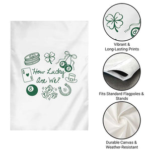 How Lucky Are We Garden Flag Irish Shamrock Horseshoe St Patricks Day TS14 Print Your Wear