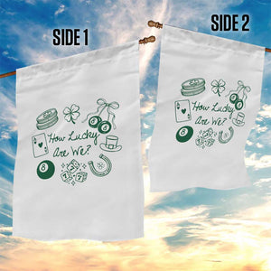 How Lucky Are We Garden Flag Irish Shamrock Horseshoe St Patricks Day TS14 Print Your Wear