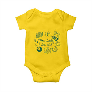 How Lucky Are We Baby Onesie Irish Shamrock Horseshoe St Patricks Day TS14 Daisy Print Your Wear