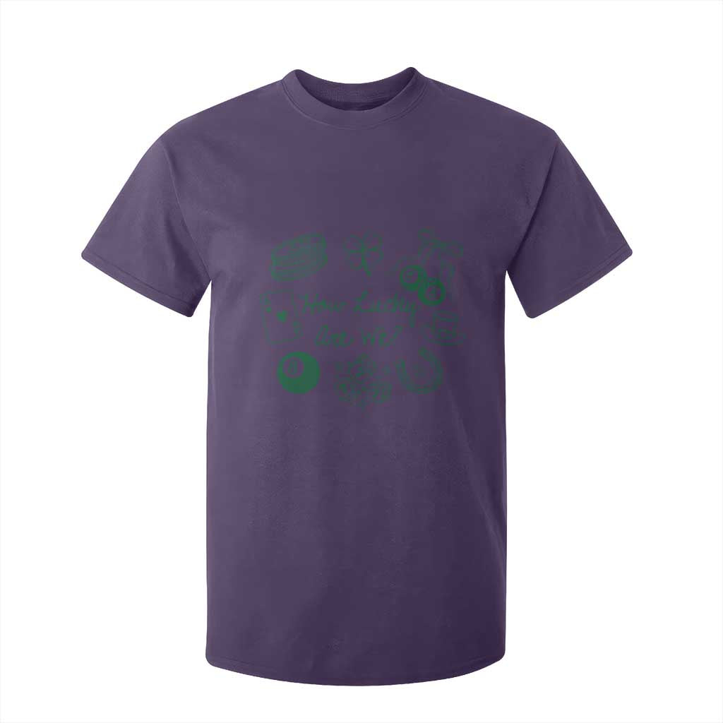 How Lucky Are We T Shirt For Kid Irish Shamrock Horseshoe St Patricks Day TS14 Purple Print Your Wear