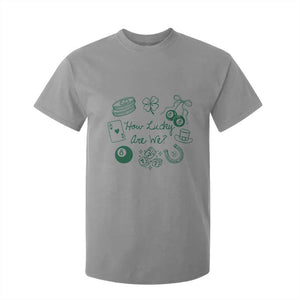 How Lucky Are We T Shirt For Kid Irish Shamrock Horseshoe St Patricks Day TS14 Sport Gray Print Your Wear