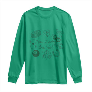 How Lucky Are We Long Sleeve Shirt Irish Shamrock Horseshoe St Patricks Day TS14 Irish Green Print Your Wear