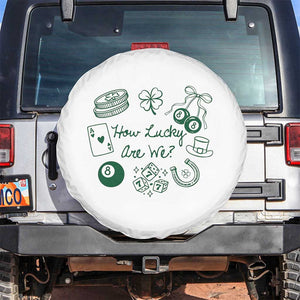 How Lucky Are We Spare Tire Cover Irish Shamrock Horseshoe St Patricks Day TS14 No hole White Print Your Wear