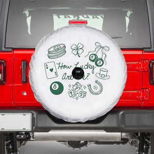 How Lucky Are We Spare Tire Cover Irish Shamrock Horseshoe St Patricks Day TS14 White Print Your Wear