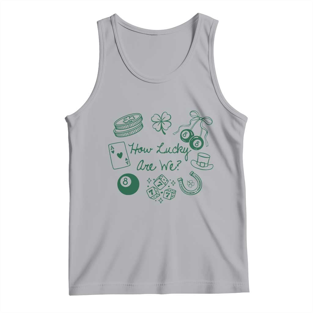 How Lucky Are We Tank Top Irish Shamrock Horseshoe St Patricks Day TS14 Athletic Heather Print Your Wear