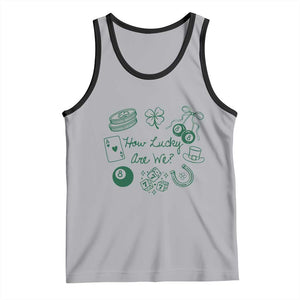 How Lucky Are We Tank Top Irish Shamrock Horseshoe St Patricks Day TS14 Athletic Heather Black Print Your Wear