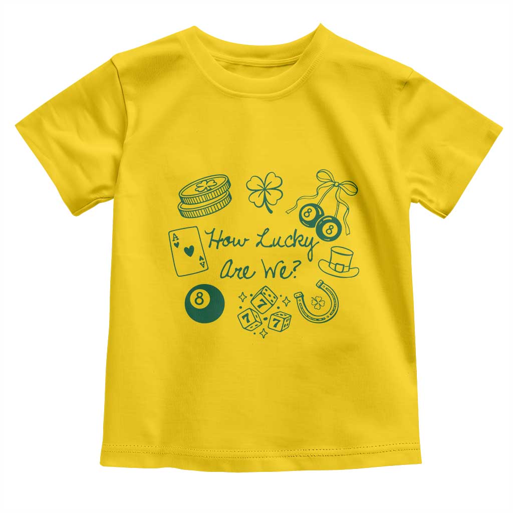 How Lucky Are We Toddler T Shirt Irish Shamrock Horseshoe St Patricks Day TS14 Daisy Print Your Wear