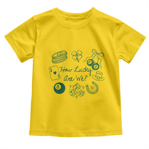 How Lucky Are We Toddler T Shirt Irish Shamrock Horseshoe St Patricks Day TS14 Daisy Print Your Wear