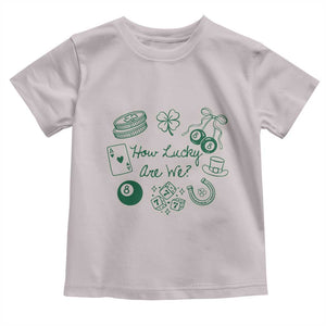 How Lucky Are We Toddler T Shirt Irish Shamrock Horseshoe St Patricks Day TS14 Ice Gray Print Your Wear