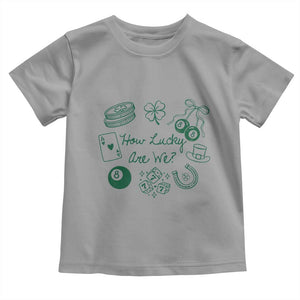 How Lucky Are We Toddler T Shirt Irish Shamrock Horseshoe St Patricks Day TS14 Sport Gray Print Your Wear