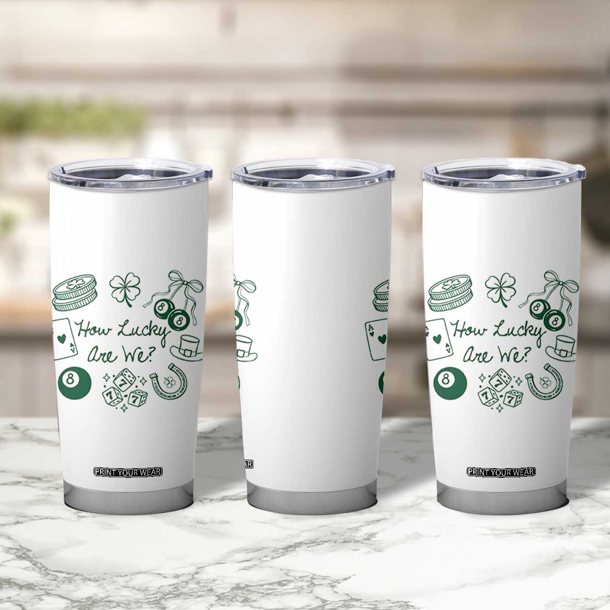 How Lucky Are We Tumbler Cup Irish Shamrock Horseshoe St Patricks Day TS14 Print Your Wear