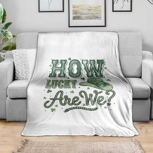 How Lucky Are We Throw Blanket Cowboy Western St Patrick's Day TS14 Print Your Wear