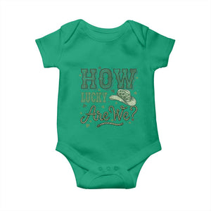 How Lucky Are We Baby Onesie Cowboy Western St Patrick's Day TS14 Irish Green Print Your Wear