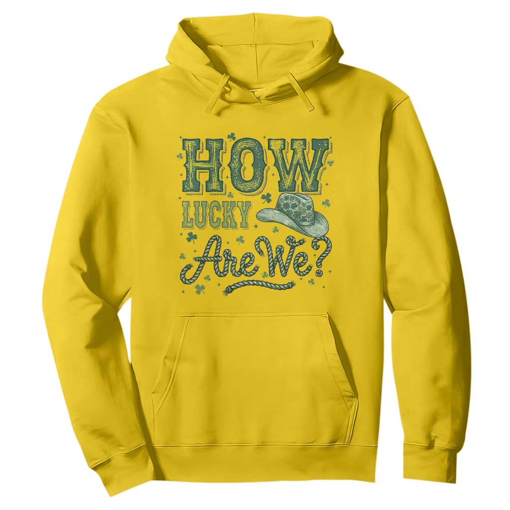 How Lucky Are We Hoodie Cowboy Western St Patrick's Day TS14 Daisy Print Your Wear
