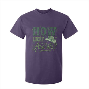 How Lucky Are We T Shirt For Kid Cowboy Western St Patrick's Day TS14 Purple Print Your Wear