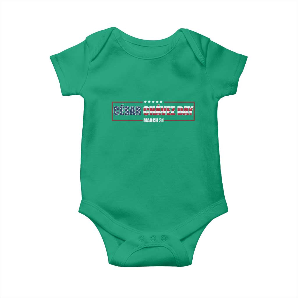 Cesar Chavez Baby Onesie Hispanic Heritage Month Mexican Immigrant TS14 Irish Green Print Your Wear