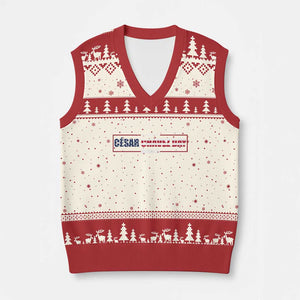 Cesar Chavez V-Neck Knit Sweater Vest Hispanic Heritage Month Mexican Immigrant TS14 Beige Red Print Your Wear