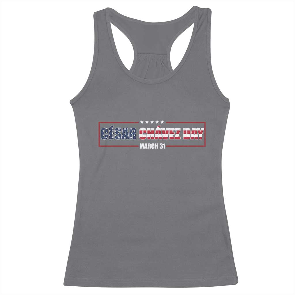 Cesar Chavez Racerback Tank Top Hispanic Heritage Month Mexican Immigrant TS14 Charcoal Print Your Wear