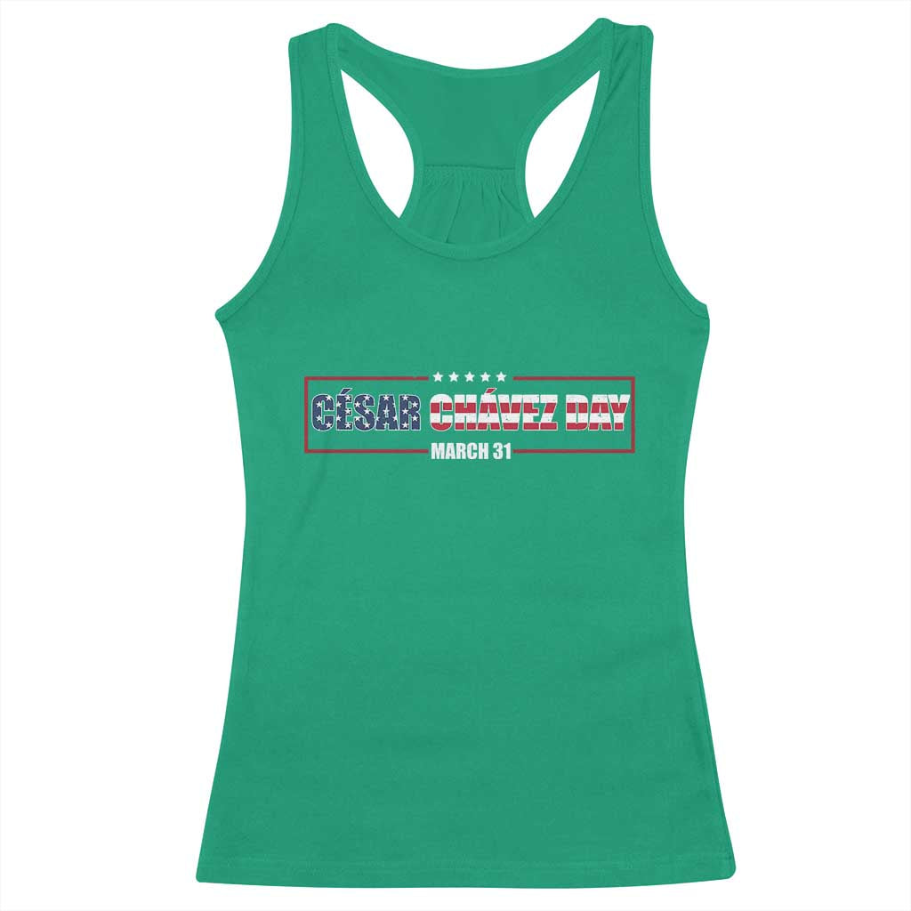 Cesar Chavez Racerback Tank Top Hispanic Heritage Month Mexican Immigrant TS14 Irish Green Print Your Wear