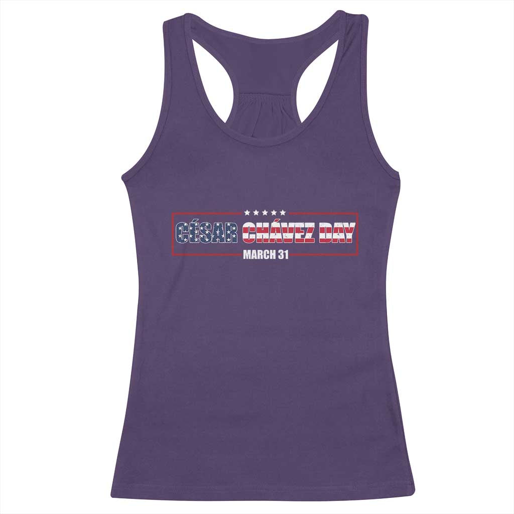 Cesar Chavez Racerback Tank Top Hispanic Heritage Month Mexican Immigrant TS14 Purple Print Your Wear